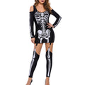 Halloween dress Women plus size Halloween costumes Cold Shoulder Long Sleeve Punk Skeleton